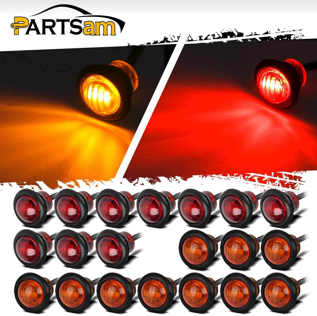 27-Watt-LED-Arbeitsleuchte, quadratische, wasserdichte LED-Arbeitsleuchte, blaue T10-LED-Autolampe, blaue LED-Innenraumlampe, 3/4-Zoll-LED-Seitenmarkierungsleuchte