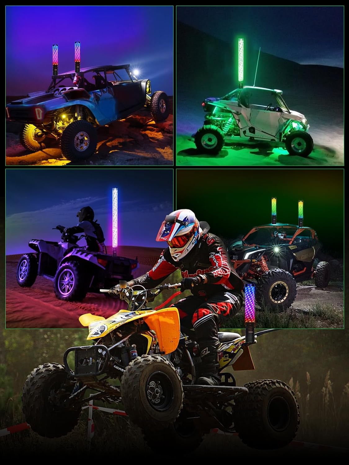 LED-Peitschenlicht mit Fernbedienung und APP-Steuerung für Verfolgungsjagden für ATV