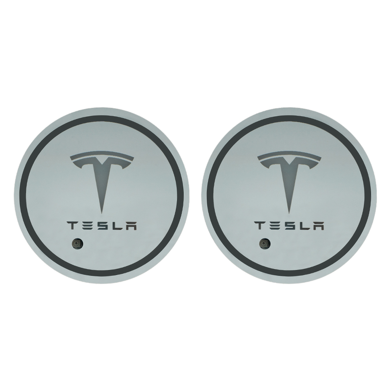 LED -Auto -Tassenhalterlichter für Tesla Model Y X S 3 mit USB -Ladebechmatte 