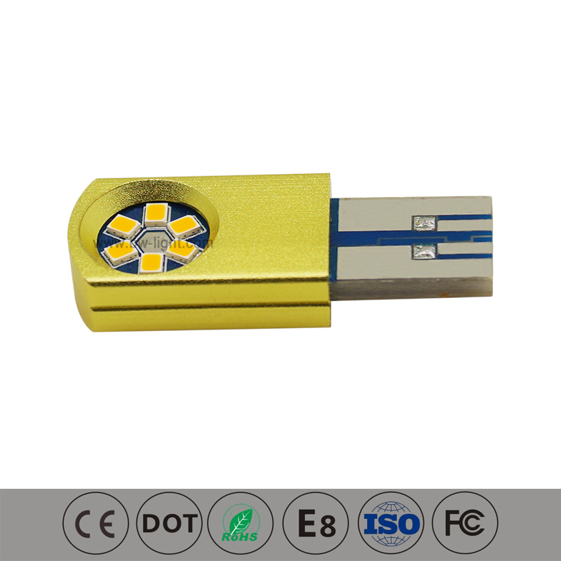 T10 USB -LED -gelbe LED -Auto -Innenrampe