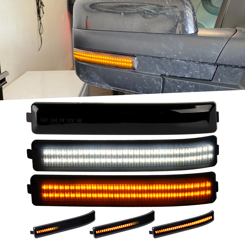 Ford Sequenzielle Switchback -LED -Seiten Rückspiegelreflektor Blinker Licht mit geräuchertem Objektiv 