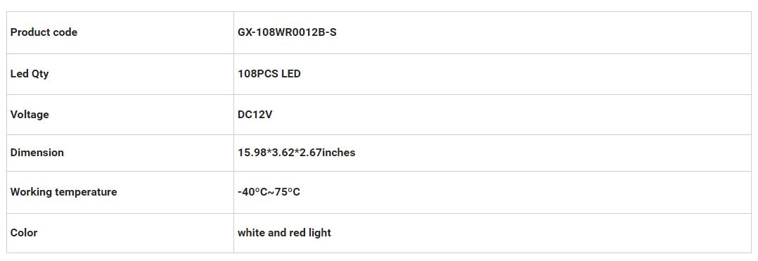 GMC-Bremslichter GX-108WR0012B-S