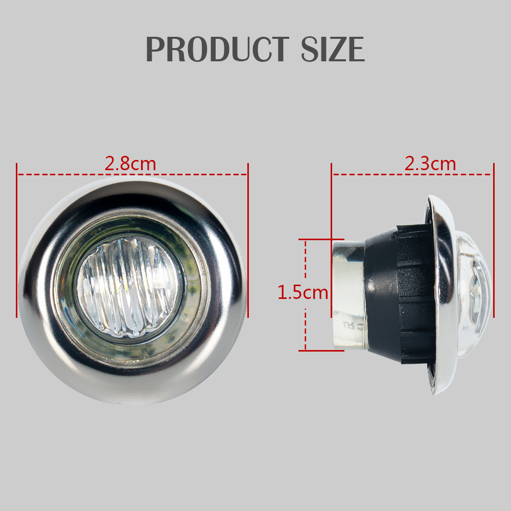 3/4 Zoll LED Side Marker Lichter Kotflügelmarkierungslampe LED -Autolichter