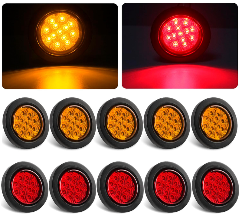 2,5" runde LED-Seitenmarkierungsleuchten, runde Anhänger-LKW-Leuchten