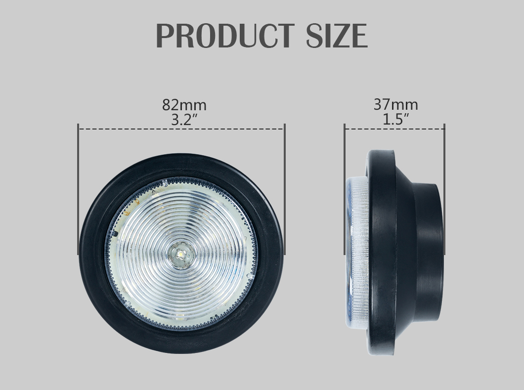 Wasserdichte LED -Freigabe Seitenmarkierungslichter, Runde LED -Freigabe Seitenmarkerlichter, Anh&auml;nger -LED -Freigabe Seitenmarker -Leuchten, wasserdicht