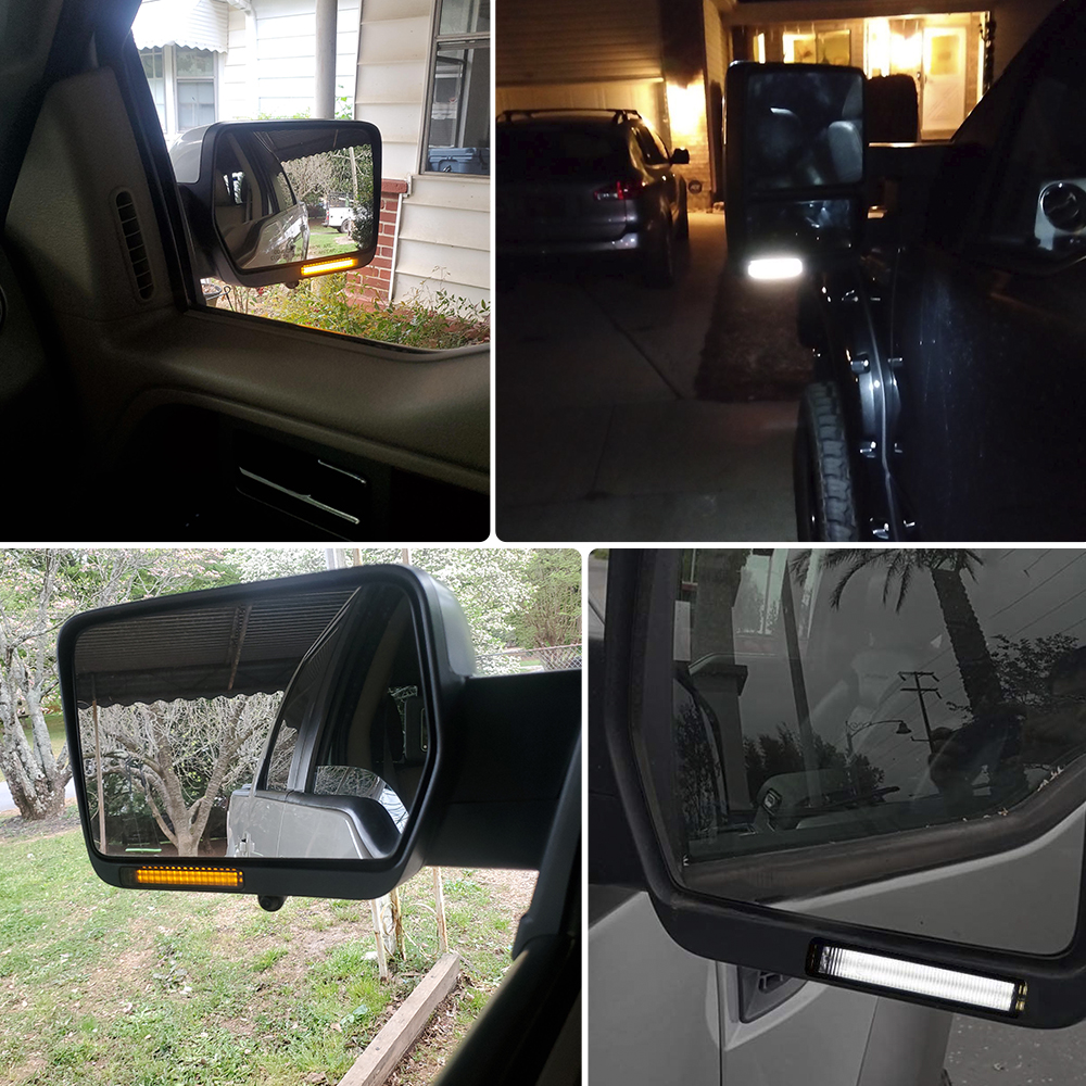 Ford F150 Expedition LED -Flash & DRL Side Heckansicht Spiegel Drehensignale Lauflicht (geräucherter Objektiv)